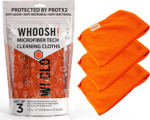 WHOOSH! Microfiber Cleaning Cloth, 3 Pack, Glasses and Screen Cleaning Cloth, Suitable for TV, Car Screen, Computer, Laptop, iPad, MacBook, Smart ...