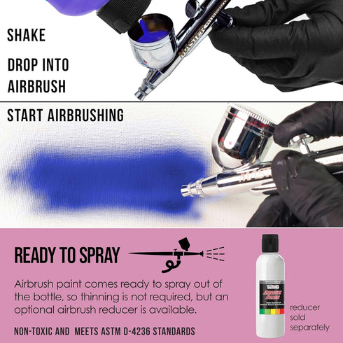 U.S. Art Supply Ready to Spray Lavender Opaque Acrylic Airbrush Paint - 8oz Bottle, Professional Grade Non-Toxic Water-Based Colors for Vibrant & ...