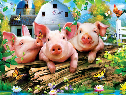 Masterpieces 300 Piece EZ Grip Jigsaw Puzzle - Three Lil' Pigs - 18"x24"...