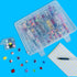 Bead Organizer Box, 30Pcs Small Clear Plastic Bead Storage Containers, 1 Craft Storage Box with Hinged Lid, 42 Labels, Mini Box for Jewelry Making...