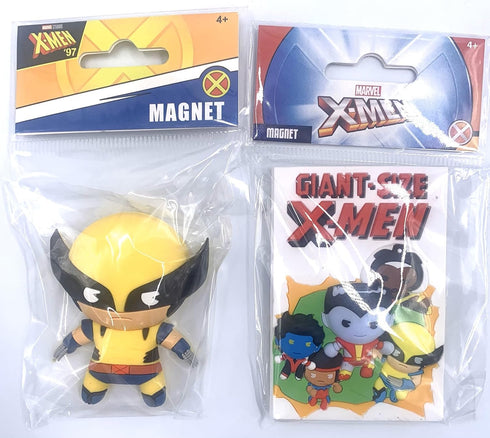 Monogram X-Men 3D Foam Magnet Two Piece Set Bundle - Wolverine 97 & Gaint-Size X-Men Comic Book Cover #1 Magnet - Magnets for Refrigerators and Lo...