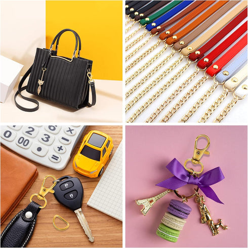 SANNIX 120 Pcs Key Chain Clip Hooks and D Rings Bulk Include 60Pcs Swivel Snap Hooks Lanyard Clips and 60Pcs D Ring for Keychains and Purse Hardwa...