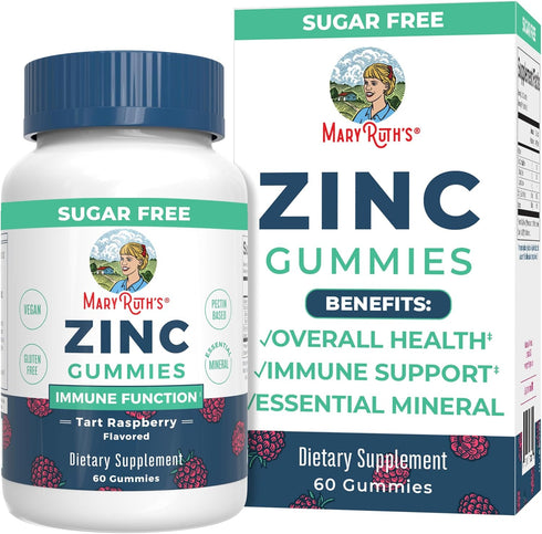 Zinc Gummies by MaryRuth's | Zinc Supplements | Immune Support Supplement | Essential Mineral | Pectin Based | Overall Health & Wellness | Ages 14...