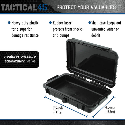 Hard Case - 7.5 x 4.8 x 2.1in Rubber Lined Waterproof Storage Case for Cameras, Tools, and More - Protective Ghost Hunting Equipment Luggage with ...