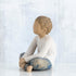 Willow Tree Imaginative Child, Nurtured by Your Loving Care, Seated Boy Figure in Blue Jeans, Works Well in Groupings That Reflect Family Relation...