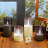 Flameless Candles Upgraded Realistic Flickering Flame LED Candles,Battery Operated Candles with Remote Timers,Acrylic Electric Candles Set of 3(D ...
