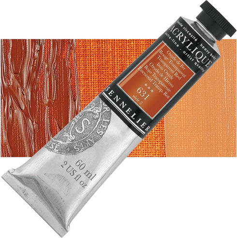 Sennelier Extra-Fine Artists' Acrylic, 60ml, Transparent Red Iron Oxide S2, 2.02 Fl Oz (Pack of 1)...