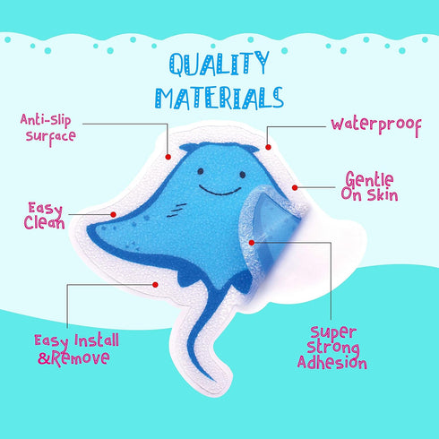 Hebayy 30 Adorable Non-Slip Sea Animal Bathtub Shower Deco Water-Resistance Stickers in 30 Designs...