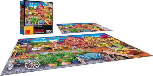 RoseArt - Kodak Premium - Colorful European Town - 1000 Piece Jigsaw Puzzle for Adults...