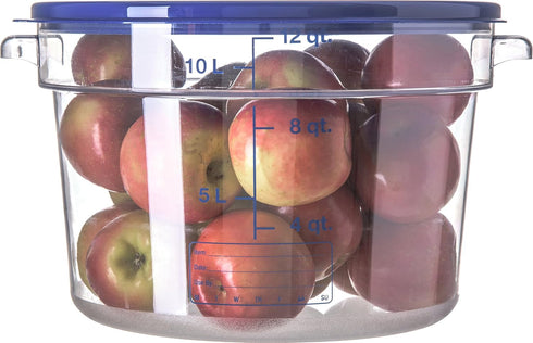 Carlisle FoodService Products Storplus Round Food Storage Container with Stackable Design for Catering, Buffets, Restaurants, Polycarbonate (Pc), ...