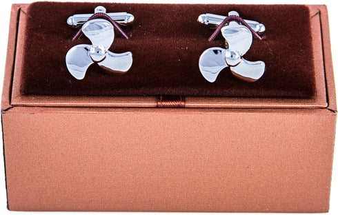 Propellor Propeller Ship Boat Pair of Cufflinks in a Presentation Gift Box & Polishing Cloth...