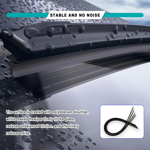 4 Pieces DIY Adjustable Windshield Wiper Blades Rubber, Frameless Insert Silicone Strips Windshield Wiper Baldes Strip, Universal for Most Vehicle...