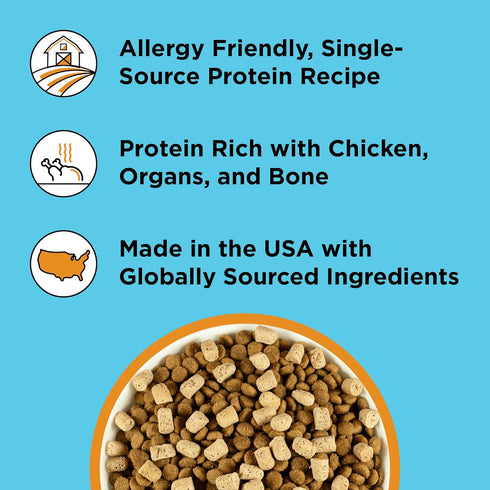 BIXBI Liberty Freeze Dried Dog Food Topper + Dog Treat, Chicken Recipe, 4.5 oz - 98% Meat and Organs - Pantry-Friendly Raw Treat or Food Topper - ...