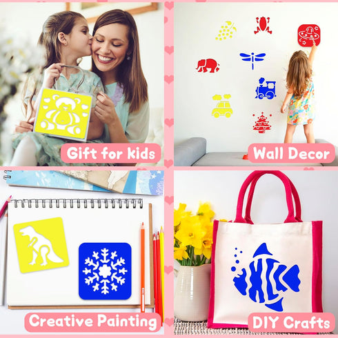 LanMa Drawing Stencils for Kids, 48 Pieces Plastic Drawing Painting Stencil Templates for Kids Crafts School Art Projects...