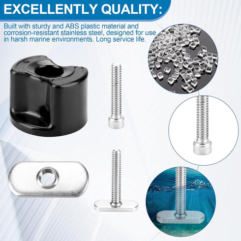 Kayak Track/Rail Mount Accessories, Kayak Hardware Kit includes Convertible Knobs, 1-1/2'' T Bolts, Track Nuts, 1-1/4'' Socket Head Cap Screws, Al...