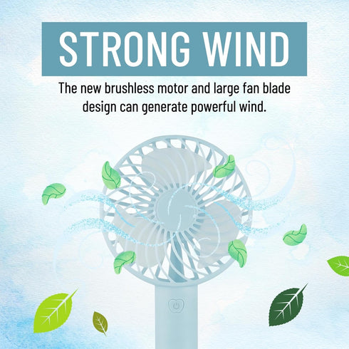 Mini Handheld Fan Battery Operated Small Personal Portable Fan Speed Adjustable USB Rechargeable Fan Powerful Fan for Indoor Outdoor Travelling (B...