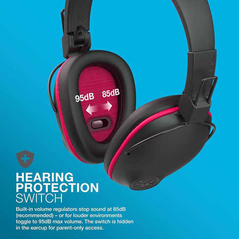 JLab JBuddies Pro Wireless Over-Ear Kids Headphones, 35+ Hour Battery Life, Built-in Volume Regulators for Safety, Share Mode, Folding, Adjustable...