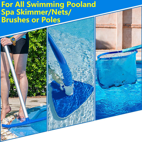 12Pcs Pool Pole Clips-Stainless Steel Pool Attachment V-Clip-Universal Butterfly Pool Clip for Pool Telescopic Rod,Swimming Pool Spa Brush,Leaf Sk...