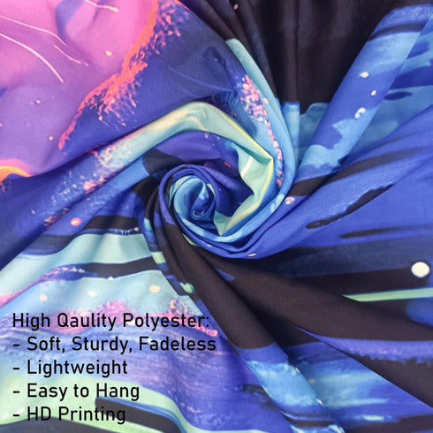 Algasan Blacklight Mushroom Waterfall Tapestry Black Light Nature Tapestry Landscape Tapestry Forest Starry Night Fantasy Wall Hanging Tapestries ...