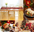 Christmas Winter Snowflake Table Runner 13x90 Inches Double Sided, Luxurious Gold Red Snowflakes Table Runners Cloth Placemats Washable Fabric for...