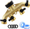 4 Way Brass Garden Hose Splitter Heavy Duty Garden Tap Hose Adapter Nozzle Switcher Connector with 4 Shut-Off Valves for Garden Irrigation Waterin...