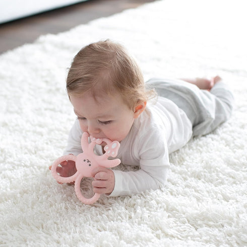 Dr. Brown's Flexees Pink Bunny, Soft 100% Silicone Baby Teether, BPA Free, 3m+...