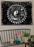 Twelve Constellation Tapestry,Black and White ?Sun and Moon ?Yin and Yang Tapestry Mystic Wall Hanging Tapestry for Home Decor (35"x47")...