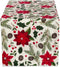 DII Woodland Holly Christmas Holiday Kitchen & Table Décor, Table Runner, 14x72, Poinsettia & Christmas Greenery...