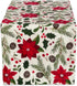 DII Woodland Holly Christmas Holiday Kitchen & Table Décor, Table Runner, 14x72, Poinsettia & Christmas Greenery...