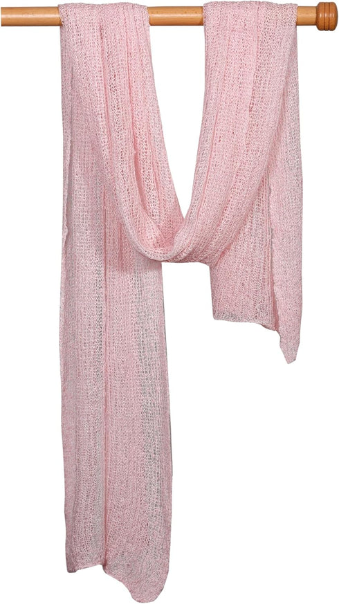 Matissa Newborn Baby Photography Prop Swaddle Cheesecloth Knit Crochet Wrap 16 Colors Available (Baby Pink)...