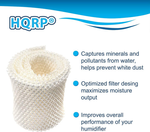 HQRP 2-Pack Wick Filter Compatible with Kaz 3000, 3300, 3400, EV710 Evaporative Humidifers, WF1 WF-1 Replacement