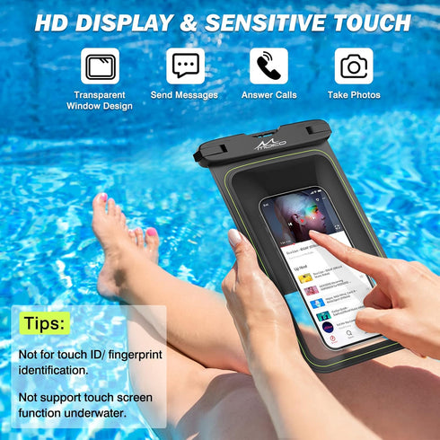 MoKo Floating Waterproof Phone Pouch - 9.5" Large Clear Phone Water Protector Pouch Dry Bag Case with Lanyard, Compatible for iPhone 14 13 12 Pro ...