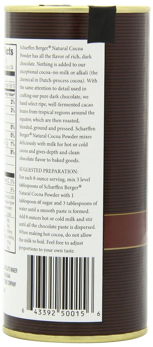 Scharffen Berger Natural Unsweetened Cocoa Powder, 6-Ounce Canisters (Pack of 2)...