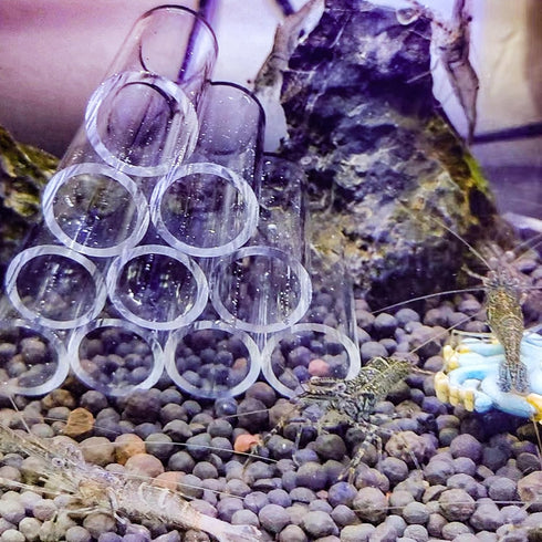 6-Tube Fish Shrimp Feeder Glass Breeding Tube, Aquarium Fish Tank Pipe Shelter Tube Fish Tank Shelter Decorations...