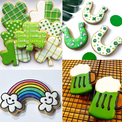 16PCS St.Patrick's Day Cookie Cutter Set Irish Party Supplies - Shamrock Leprechaun Coin Rainbow Beer Flag Horseshoe Design...