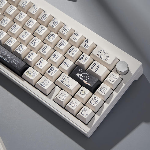 PBT Keycaps Graffiti Cat Keycaps 148 Keys DYE-Sub Custom Keycaps Set, Cherry Profile Keycaps for Cherry Mx Switches ISO ANSI Layout Mechanical Key...