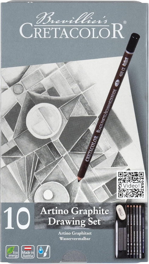 CRETACOLOR Artino Drawing Set, Artino Water-Soluble Graphite 10-Piece Set...