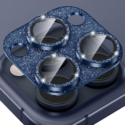 Tensea for iPhone 15 Pro/iPhone 15 Pro Max Camera Lens Protector, Bling Tempered Glass Cover Camera Screen Protector with Metal Ring Protector, Ca...