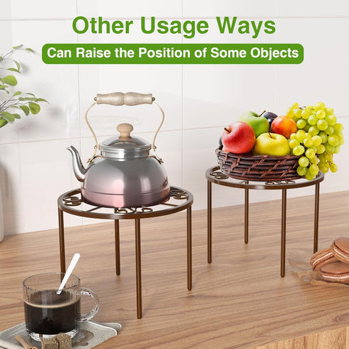 Plant Stand Plant Holder: Anti-rust Metal Flower Pot Stand - indoor outdoor Flower Rack - Single Display Rack Bronze for Home and Courtyard....