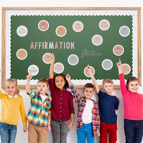 97Pcs Back to School Affirmation Station Bulletin Board Classroom Decoration Motivational Positive Saying Poster Cutouts Border Trim Back to Schoo...