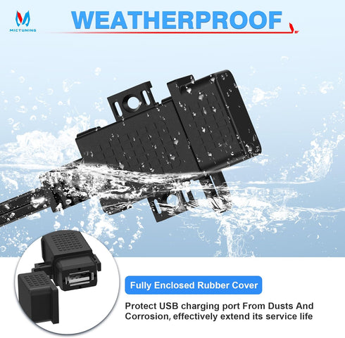 MICTUNING SAE to USB Cable Adapter Waterproof USB Charger Quick 2.1A Port with Inline Fuse for Motorcycle Cellphone Tablet GPS and More......