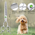 Dog Grooming Scissors 7.4" 50 Teeth Professional Thinning Scissors 440C Stainless Steel Pet Grooming Thinning Blending Shears with Offset Handle a...