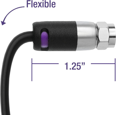 Mediabridge™ Coaxial Cable (3 Feet) with F-Male Connectors – Dual Shielded - Flex Series - Digital Audio/Video Cable - Black - (Part# CJ03-MBF-N1)...