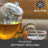 Creano glass teapot 34oz (1000ml), tea maker with integrated stainless steel strainer and glass lid, ideal for preparing loose teas, drip-free, al...