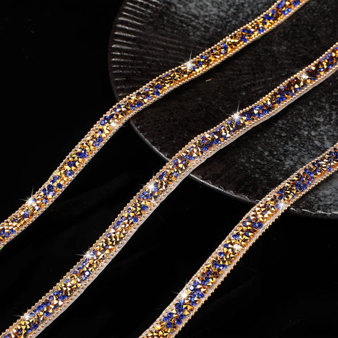 3 Yards Resin Rhinestone Ribbons Self Adhesive Diamond Ribbon Crystal Ribbon Roll Glitter Resin Diamond Belt Bling Rhinestone Ribbon for DIY Art C...