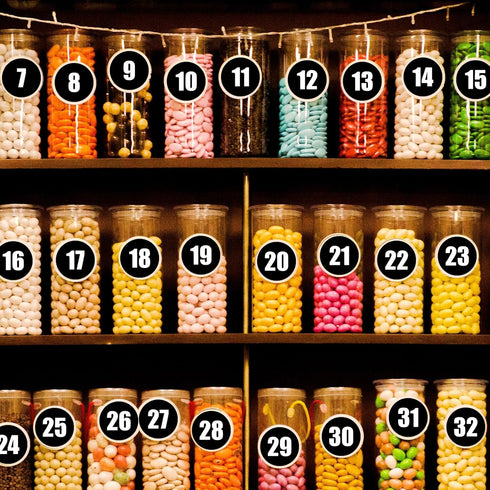 2" Round Number Stickers 1-58 Line Up Dots for Classroom Floor Stickers Number Spot Markers Stickers Black Number Labels for Storage Bins Desk Tab...