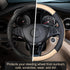 SEG Direct Car Steering Wheel Cover for All Standard-Size Steering Wheels with 14 1/2 inches - 15 inches Outer Diameter, Beige Microfiber Leather...