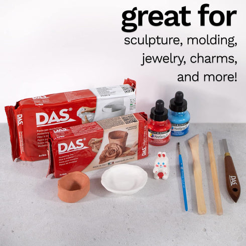 DAS Air-Hardening Modeling Clay - Stone Air Dry Clay 2.2lb Block - Pliable Air Clay for Sculpting and Coating - Introductory Air Dry Modeling Clay...