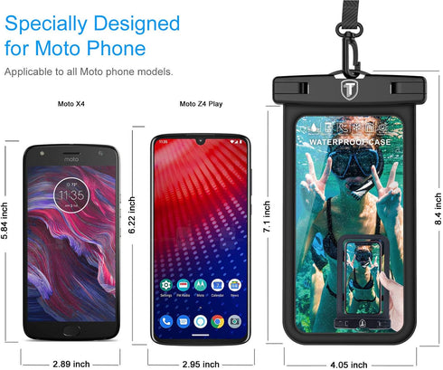 Floating Waterproof Phone Pouch with Lanyard and Armband Dry Bag Holder Underwater Case for Motorola Moto G Power G Stylus G Play E E6 One 5G G7 P...