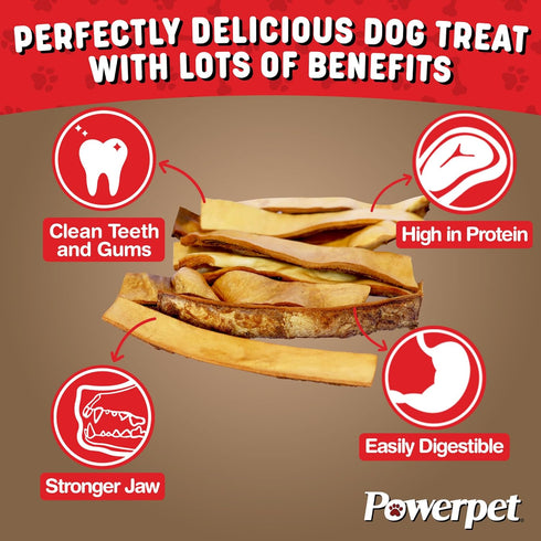 Treats Natural Smoked Beef Jerky Skin for Dogs - Premium High Protein, Grain-Free, Rawhide-Free, Long-Lasting Chews, Ideal for All Breeds, Promote...